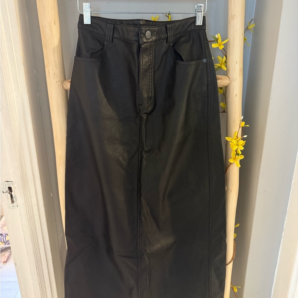 Free People Vegan Leather Maxi Skirt
